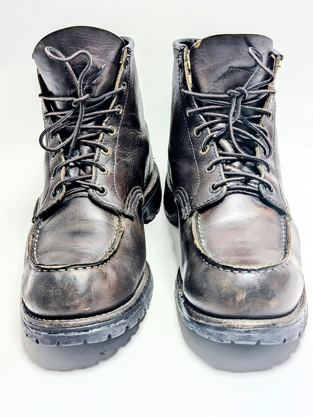Vintage Red Wing Shoe Company Brown Leather Work Boots Moc Toe